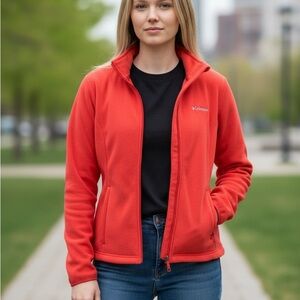 Columbia Women's Vibrant Tangerine Color Fleece Jacket